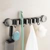 Suction Cup Installation Broom Storage Rack with Hook Bathroom Rack Mop Clip  Cleaning Tool Storage