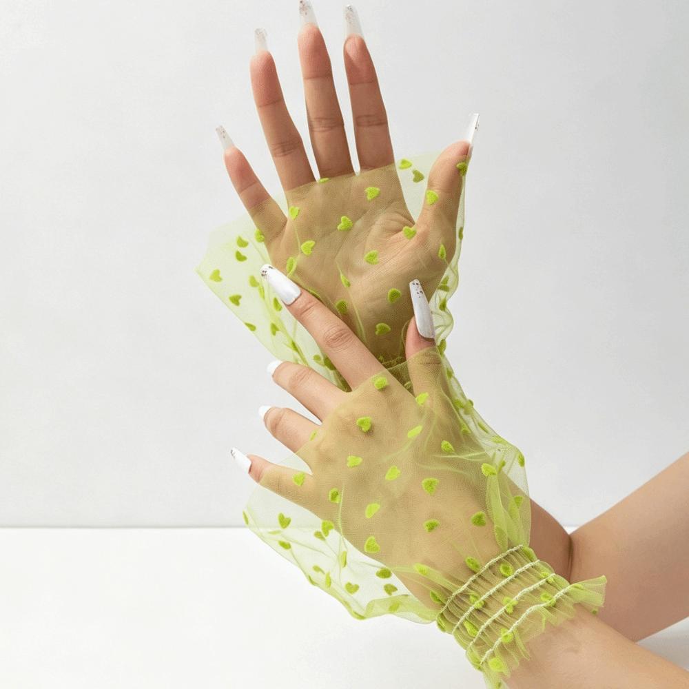 Short Polka Dot Fake Sleeves Sweet Fake Pleated Cuff All-match Nail Art Sleeves Social Media