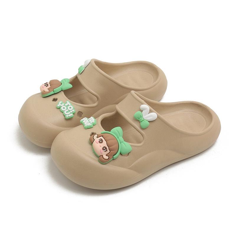 

Летние женские пляжные крутые шлепанцы с сумкой, обувь с отверстиями для пальцев, толстая подошва из ЭВА, мягкая подошва, наступающие на дерьмо, универсальные шлепанцы, нескользящие 40-41