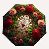 Stained Rose Window Art PrintUmbrella, Portable 3-Fold Compact Umbrella for Men & Women Gift