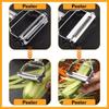 4-in-1 Stainless Steel Peeler with Interchangeable Blades Vegetable Fruit Potato Peeler Slicer Grater Kitchen Tools, Easy Grip