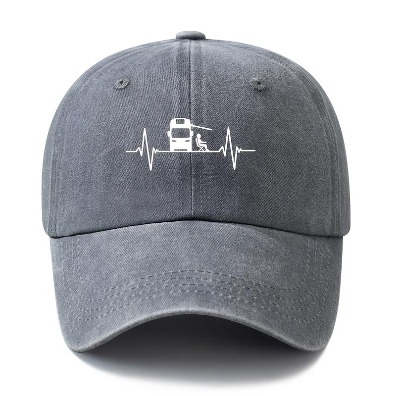 A Stylish And Versatile Printed Baseball Cap Suitable for Both Men And Women Featuring a Classic Retro Washed Design This Ligh
