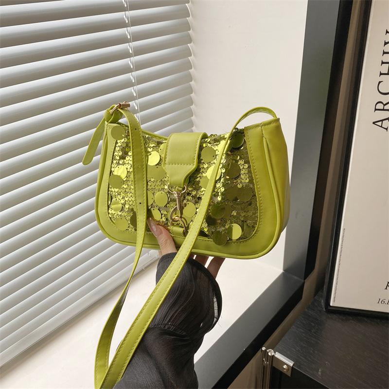 

Популярная маленькая сумка женская сумка новая сумка через плечо сумка подмышку сумка-мессенджер с пайетками зелёный