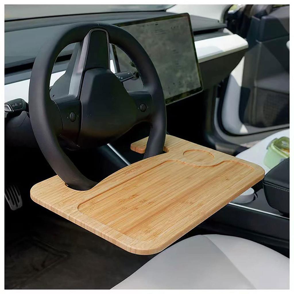 Quitoka Bamboo Car Steering Wheel Table Tray Desk (Made of Bamboo (43cm*30cm*1.5cm))
