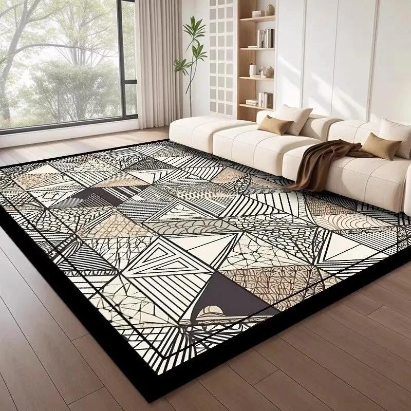 Nordic Style Geometric Pattern Large Carpet Modern Decoration Home Living Room Carpets Bedroom Rugs Anti Slip Washable Mats