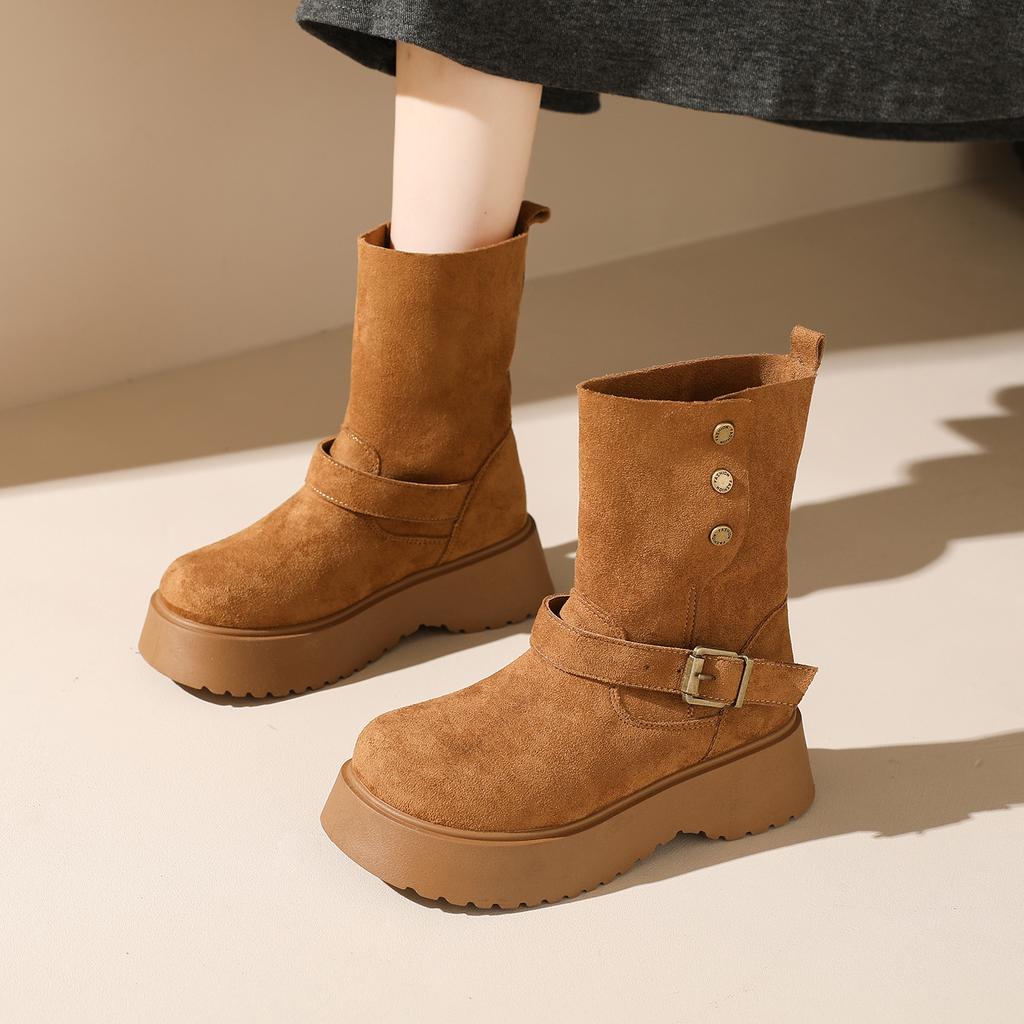 Vintage Casual Versatile Women's Short Boots, Fashionable Dual-wear Thick-soled Fashion Boots for Autumn and Winter Seasons