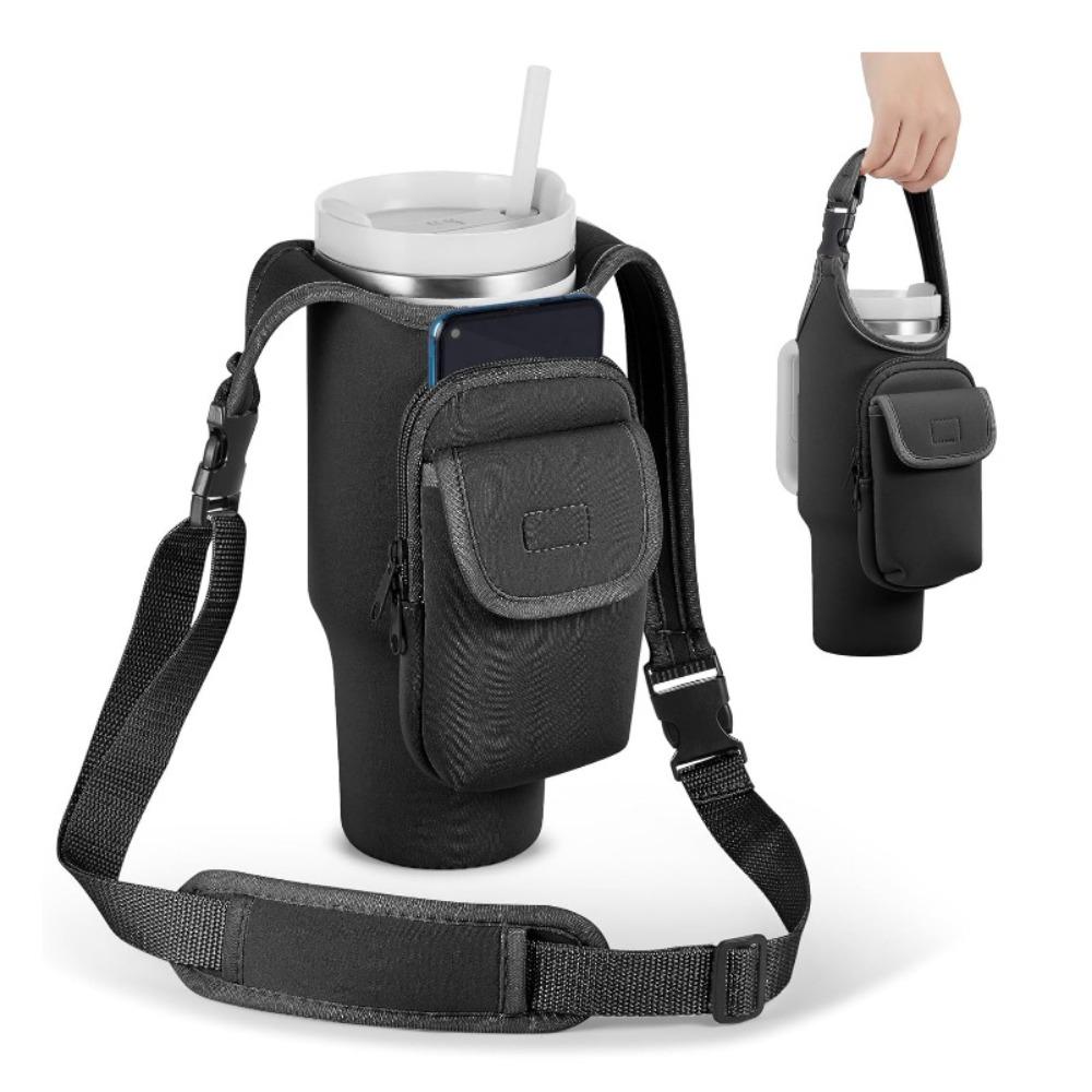 40OZ Water Bottle Holder Bag with Strap Large Capacity Carrier Bag Portable Water-resistant Gym Accessories for Outdoor Sports