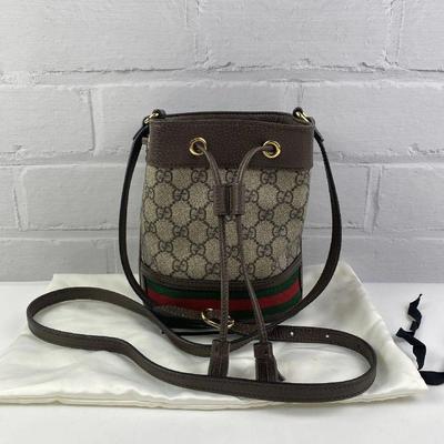 [Usado] Bolsa Mini Saco Ophidia 'Bege/Ébano' - Excelente #U3PBZ8