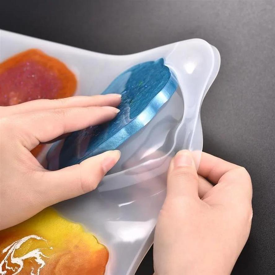 Silikon-Untersetzerformen Harzschmuck UV-Epoxid Gepresste Blume Unregelmäßige Wolkenform Formen Für Schmuckherstellungswerkzeuge DIY Handwerk