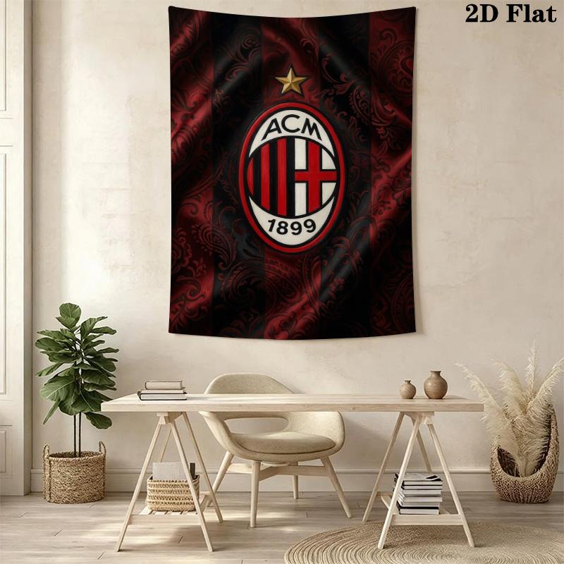Ac Milan Crest Emblem Threepiece Set 1 Duvet Cover 2 Pillowcase Without Core Bedding Set Duvet Cover And Pillowcase Soft And Comfortable