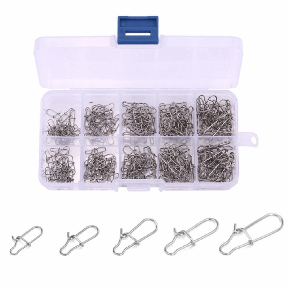 

200PCS Stainless Steel Fishing Snap Connector Quick Change Fishing Link Rigs Carp Fishing 200PCS