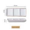 Gold Rim Ceramic Three-Compartment Rectangular Sauce Dish