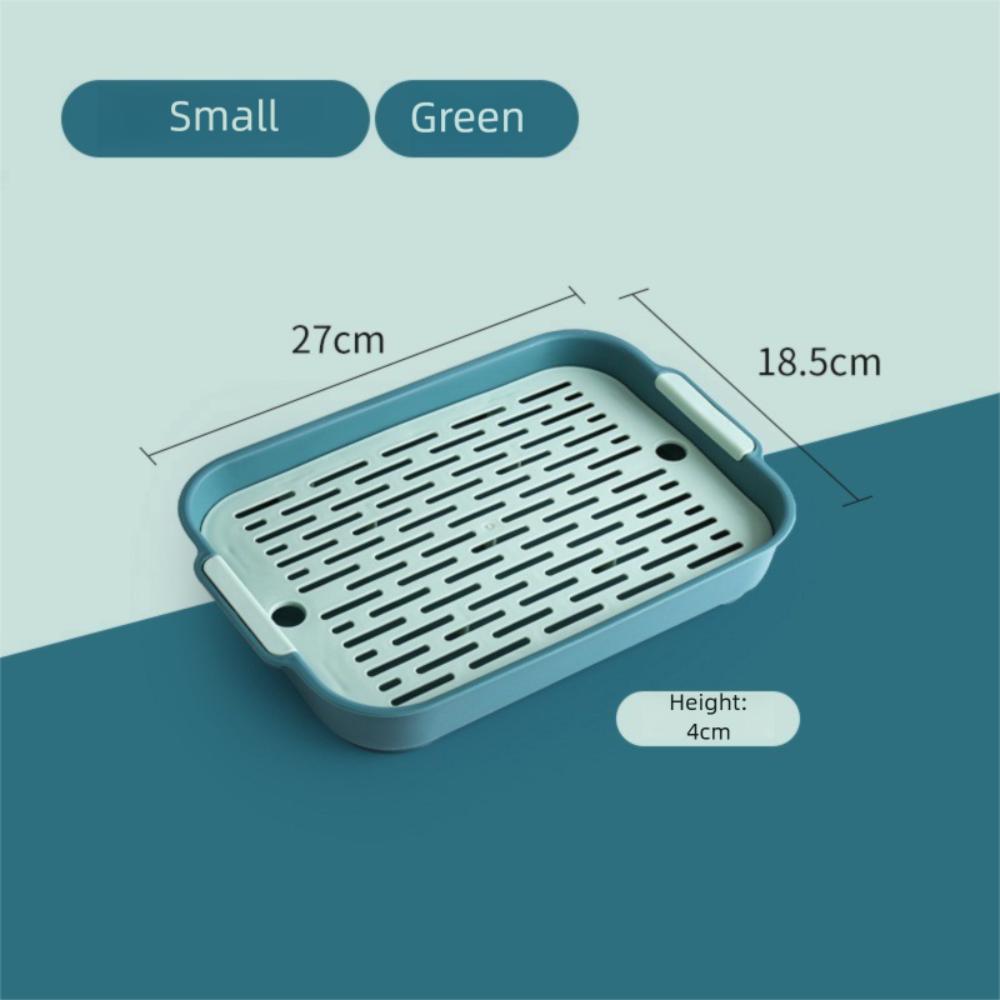

Detachable Drain Tray Rectangle Small Pet Toilet Tray Simple Tea Tray Plate Food Dishs Small Green