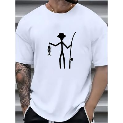 Europäische Größen Einzigartiges Neuheitsdesign Kreative Sportserie Druck Hochwertiges Kurzarm-T-Shirt für Frühling, Sommer und Herbst, Rundhalsausschnitt, Halbarm,