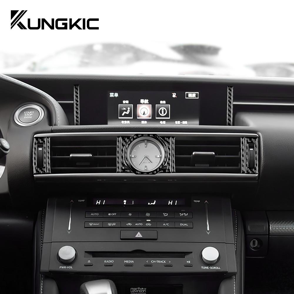 Real Carbon Fiber Sticker For Lexus RC300 RC350 RC200T 2015-2025 Car Center Air Outlet Vent Interior Trim Decal Accessories