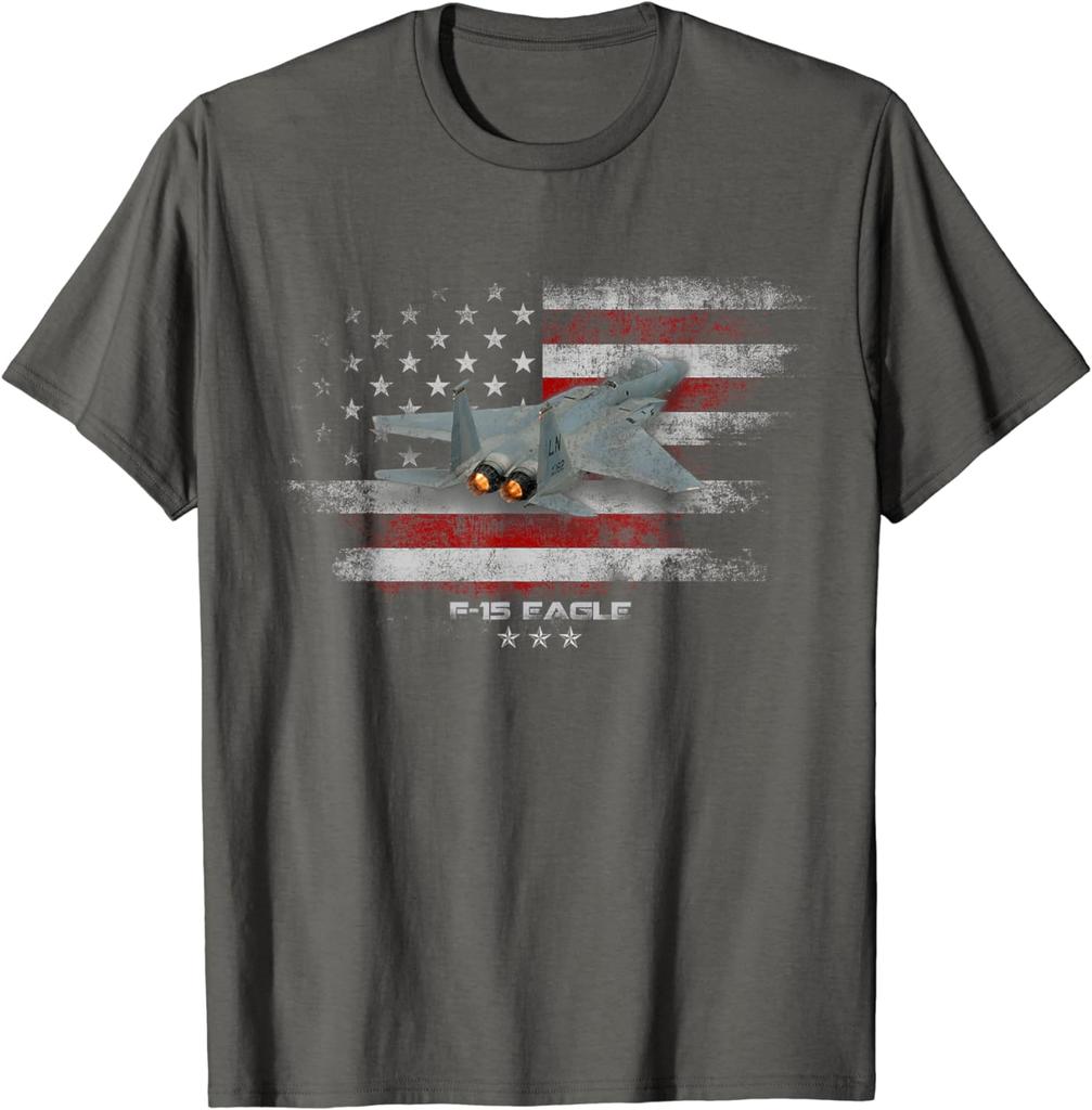 F15 Eagle Air Force Fighter Jet Military Aircraft US Men TShirt Short Sleeve Casual Cotton ONeck T Shirt