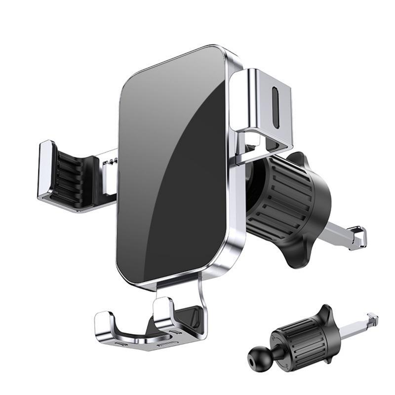 In-Stock Leather Texture Car Air Vent Bracket with Customizable Logo for Multifunctional Phone Navigation.