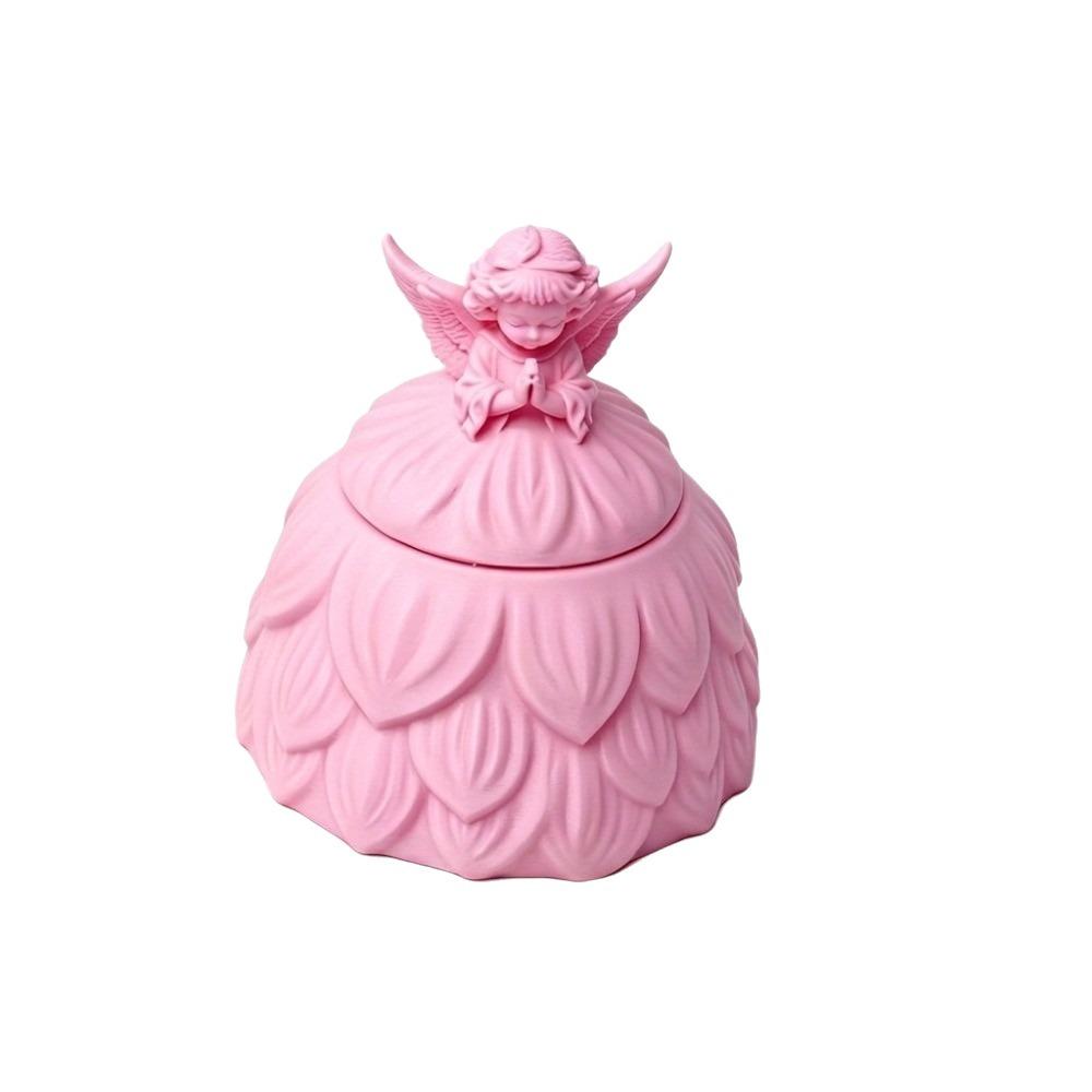 Plastic Angel Trinket Box Pink Jewelry Container Exquisite Ballet Dancer Jewelry Box Table Decor