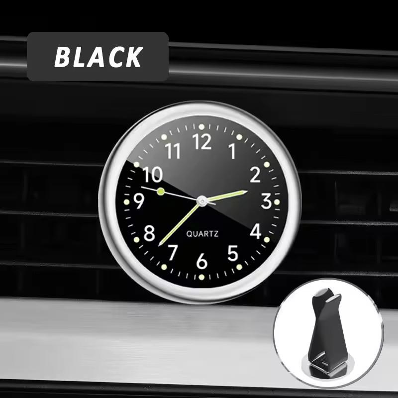 40mm Mini Car Clock Luminous Automobiles Internal Stick-On Digital Watch  Mechanics Quartz Clocks Ornament Car Interior Decor