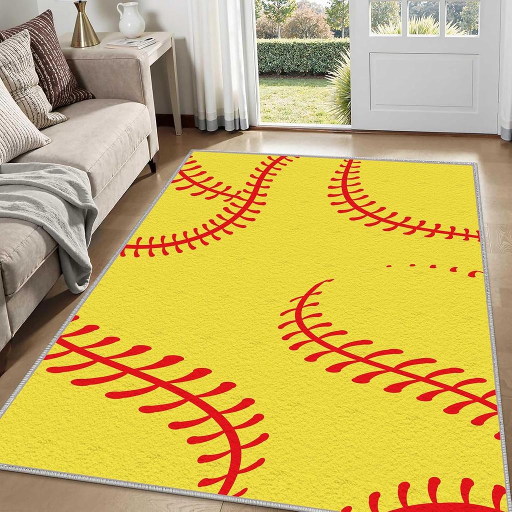 Racing Track Area Rug Street Speed Theme Floor Mat Creative Game Room Decor Non-Slip Carpet for Boys Playroom Nursery Decor
