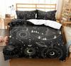 Black Sun Moon Star Bedding Set Bohemian Totem Line Duvet Cover Pillowcases Bedlinen Adults Bedclothes Twin Full Queen King Size