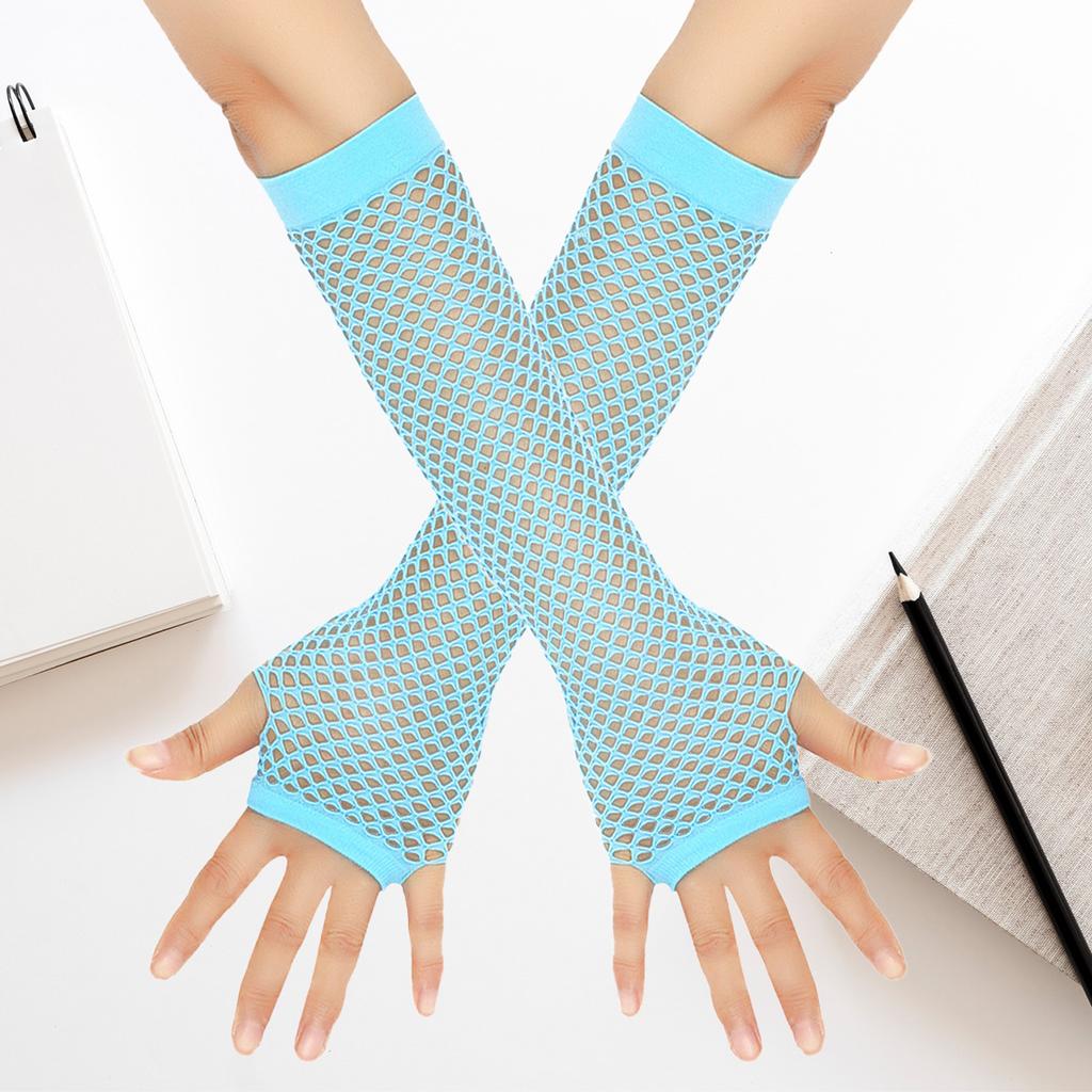 Long Fishnet Gloves, Sexy Stretch Gloves For Nightclubs, Punk Gloves, European And American Openwork Mesh Gloves