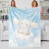 Sanrio Characters Flannel Blanket, Cute Cartoon Soft Warm Throw Blanket for Sofa Bed Travel Home Decor
