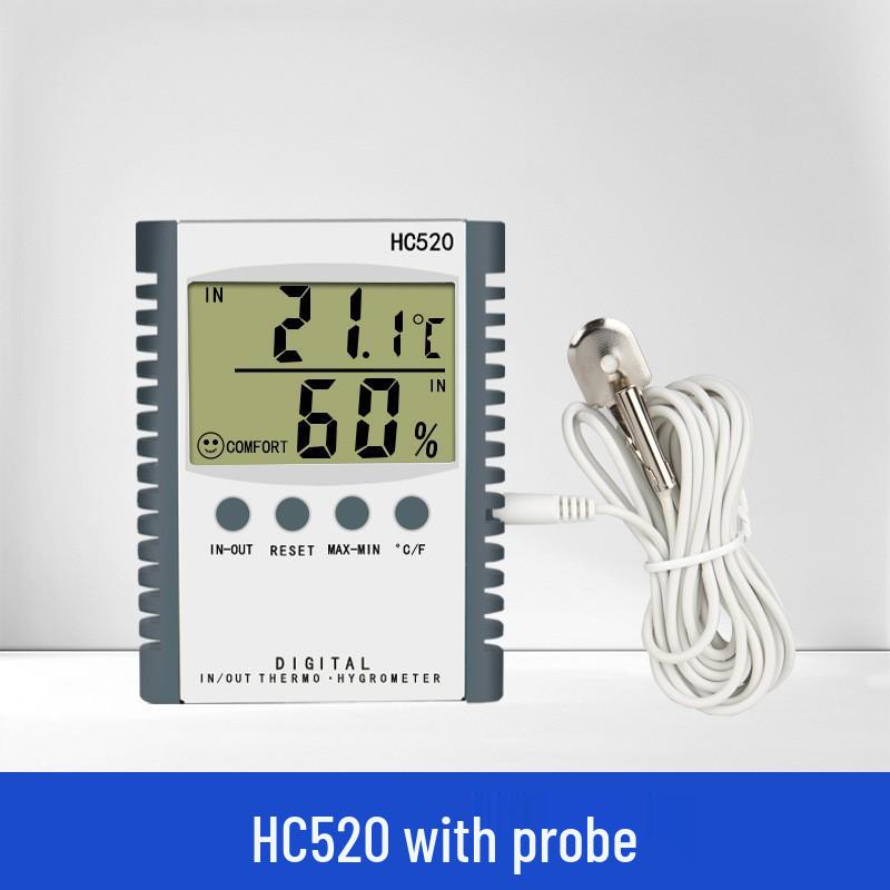 HTC Waterproof Indoor/Outdoor Thermometer Hygrometer with Dual Temperature Display and Probe