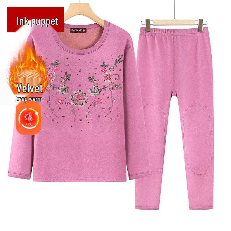 

Elderly Women s Fleece Thermal Underwear Set 4XL
