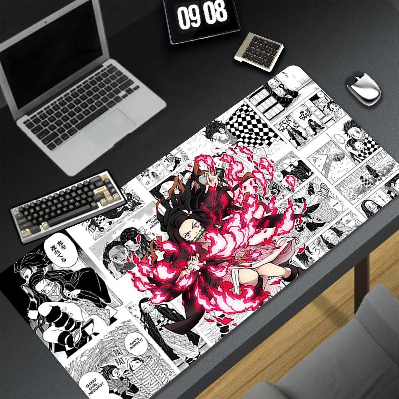 Laptop Anime Girl Keyboard Rug Demon Slayer Kamado Nezuko Mouse Pad Pc Kawaii Flam Gamer Cabinet Mousepad Cute Extended Desk Mat