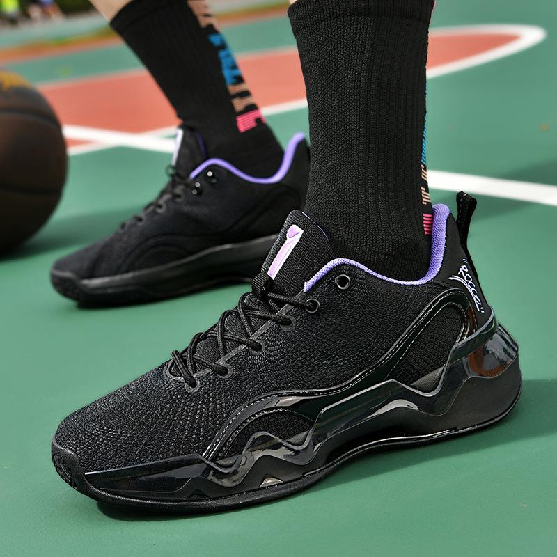 

2025 новые сетчатые баскетбольные кроссовки мужские ботинки актуальная цементная резиновая подошва + EVA + ТПУ студенческие спортивные кроссовки 45