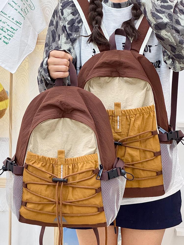 Schoolbag Backpack Outdoor Sports Color Matching Drawstring Backpack Student Outdoor Camping Leisure Travel Student School Bag Wholesale