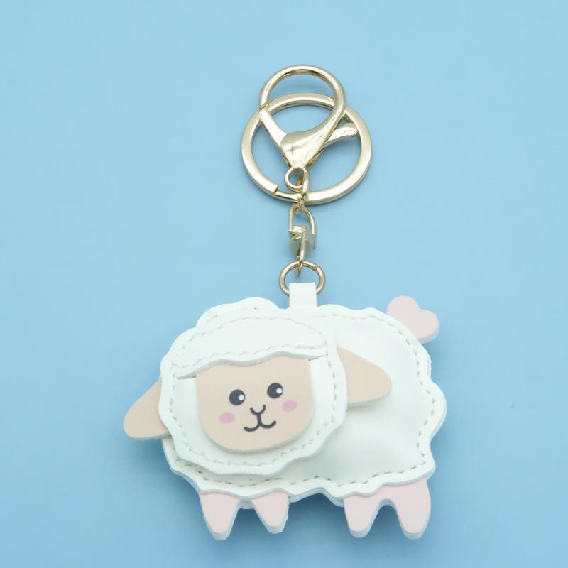 1Pcs Cute Cartoon Sheep Hanging Ornament 2027 Year Of The Sheep Pu Leather Pendant For Key Accessory Holiday Party Favor