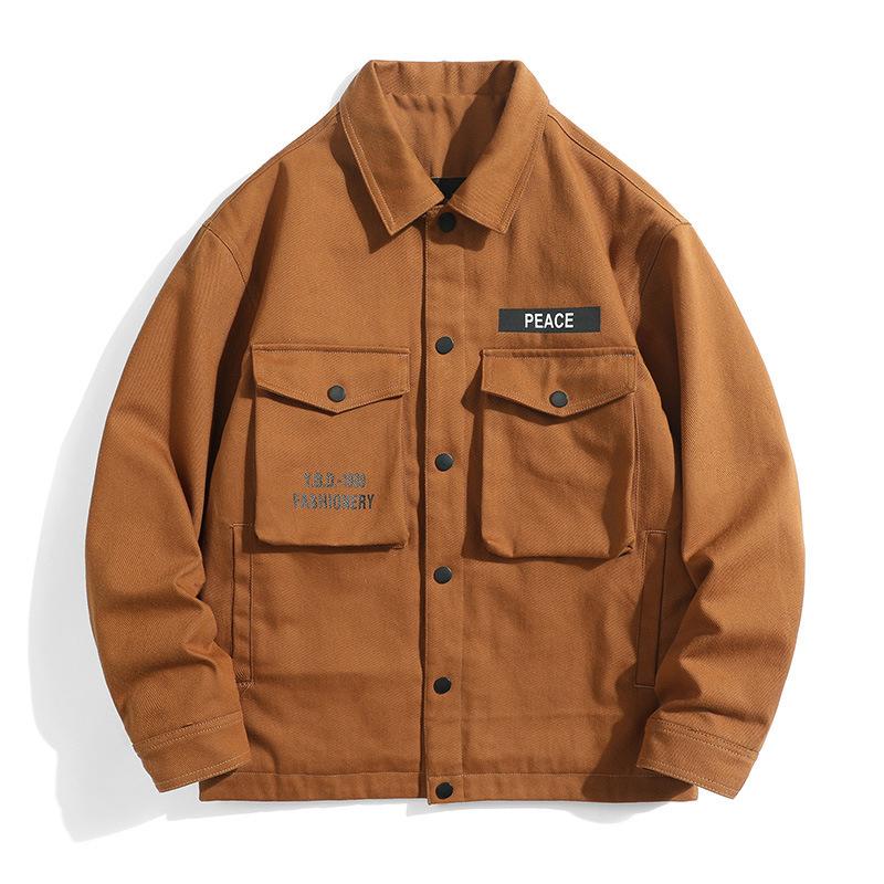 

Jacket Men s Autumn Black Tooling Jacket Vintage Outdoor Sports Mountaineering Suit XXL темно-коричневого