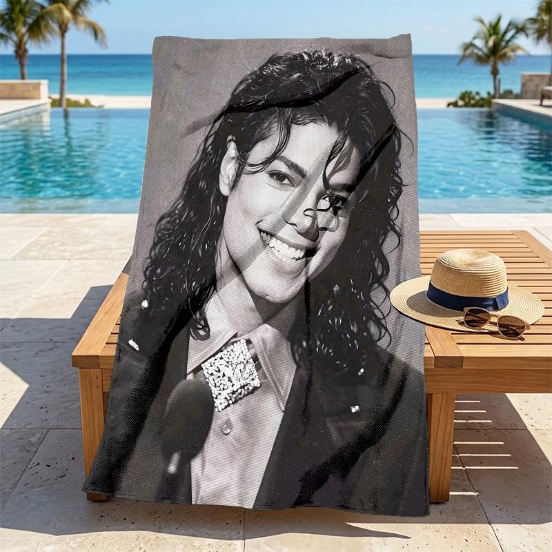 Michael Jackson Stilvolles Digitaldruck Strandtuch Schnelltrocknende Saugfähige Decke Für Strand Pool Fitnessstudio Reisen