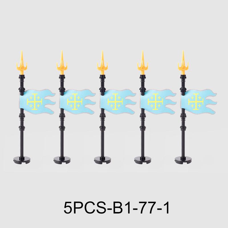 Medieval Military Flag Series War Castle Knight Soldier Warrior Accessories Building Blocks Ancient Holy Rome Bricks Toys Gifts