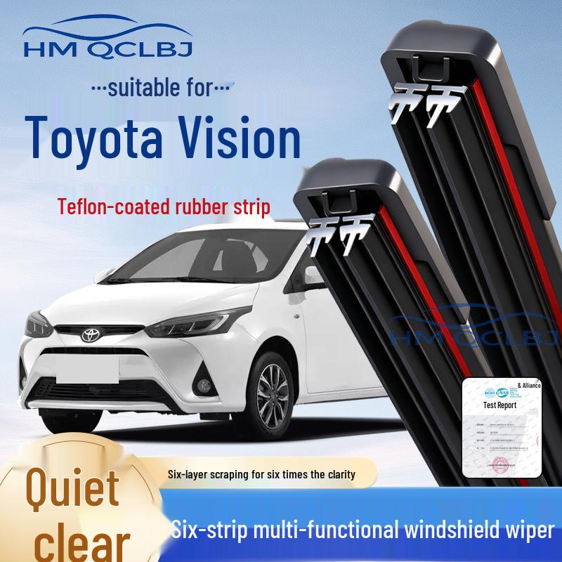 Frameless Universal Multi-functional Wiper Blade for Toyota Vios, Double Strip, 6-Layer