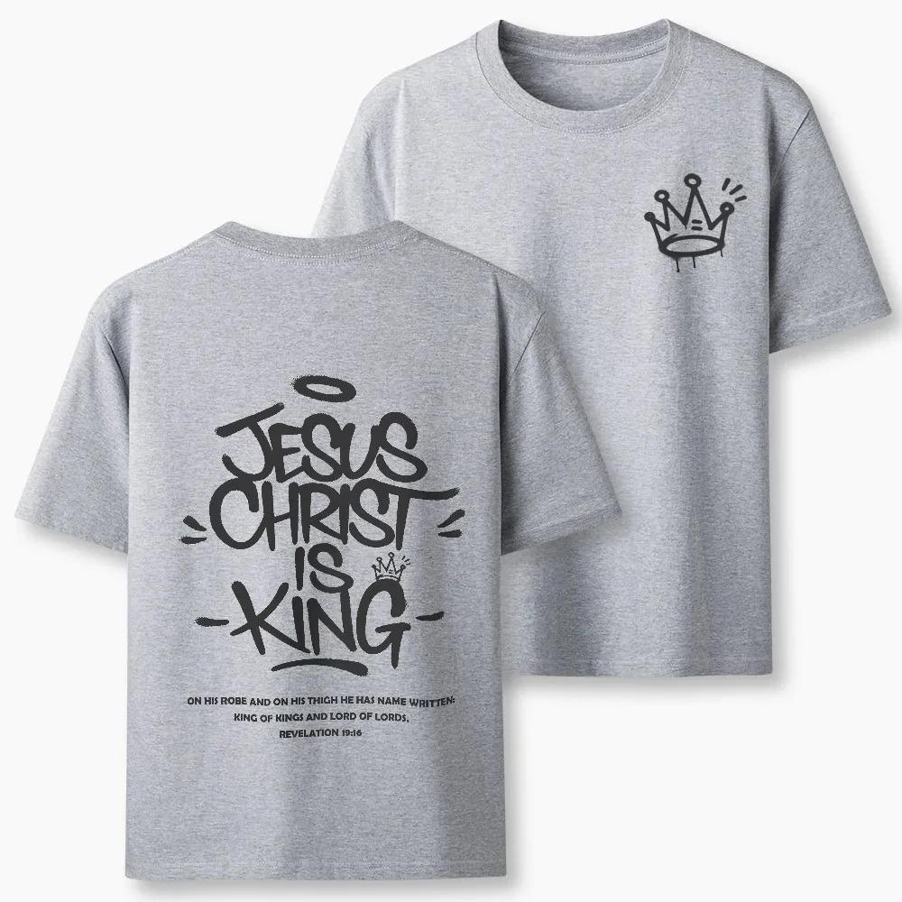 Summer 2026 New Style Jesus Christ Is King Christian Highquality Casual Breathable Roundneck Tshirt For Both Unisex And Unisex