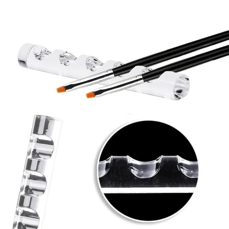 Transparent Acrylic Pen Holder Simple Style Painting Brush Holder Stand Display Office Supplies Desk Accessories 5 Grid