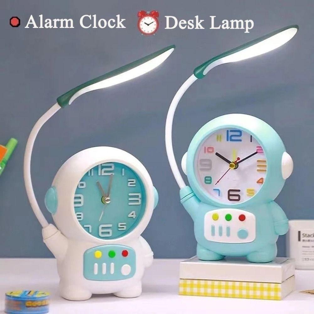 Astronaut Shaped Astronaut Desk Lamp Plastic Bedside Clocks Glowing Alarm Clock  Kids
