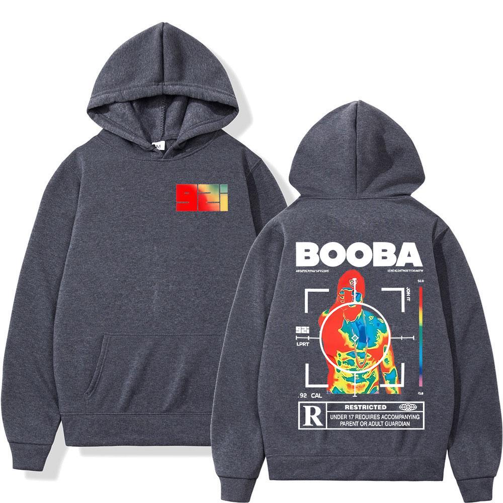 France Rapper BOOBA B2O Tour Men's Hoodies Retro Style Hip Hop Long Sleeves Hooded Sweatshirts Clothing Oversized Pullover