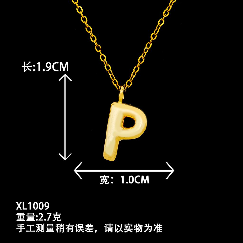 European and American popular glossy English letter necklace autumn and winter niche versatile high-end sense does not fade titanium steel necklace