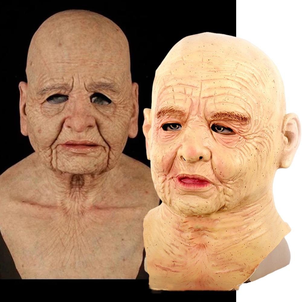 Face Cover Festival Costume Party Cosplay Props Halloween Decoration Masquerade Mask Old Man Mask D