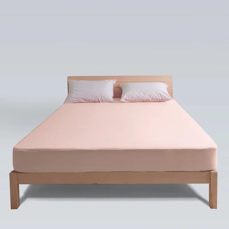 Solid Color Waterproof Bedspread Microfiber Mattress Protective Cover Waterproof Fitted Sheet Anti-mite Mattress 160x200cm