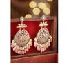 Traditional 22K Gold Plated Handcrafted Crescent Chandbali Earrings with Beads for Women and Girls