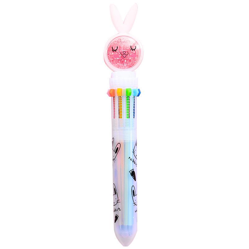Creative Ten-Color Cartoon Ballpoint Pen - Cute Multicolor Marker for Students
