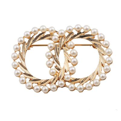 Spilla Smaltata alla Moda Colore Oro Spille di Perle per Donna Fibbia per Sciarpa Spilla da Bavero e Spilla Gioielli Accessori di Lusso per Abbigliamento