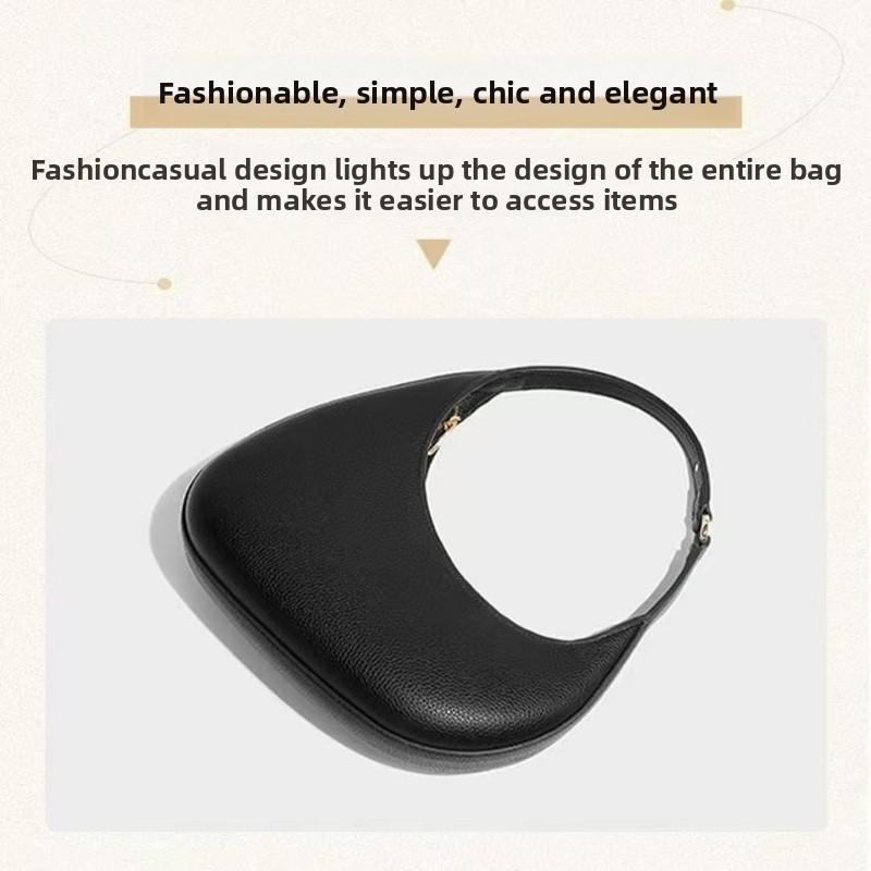 Single Shoulder Armpit Bag, Fashionable and Versatile, Exquisite Half Moon Shaped Staff, Hand-held Crescent Shaped Women's Dumpling Bag, Hand-held