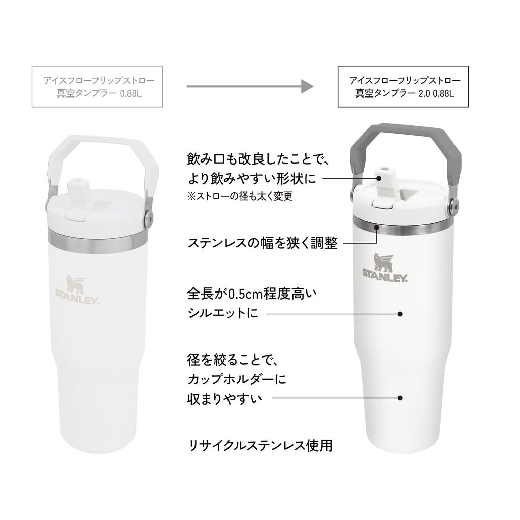 STANLEY Ice Flow Flip Straw Lilac Vacuum Insulated Water for Sports and Warranty Included Japanese 2.0 Tumbler, 0.88L, Bottle, Outdoors, (Authentic