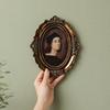 Vintage Oval Picture Frame with Embossed Design Tabletop/Wall Mount Retro Po Frame
